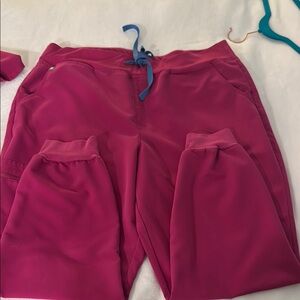 Figs Pink Track Pants with Elastic Waistband